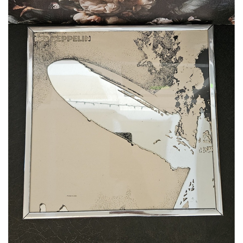 RARE Led Zeppelin Mirror Wall Art - Vintage Barry Imhoff - 12x12in - Made In USA